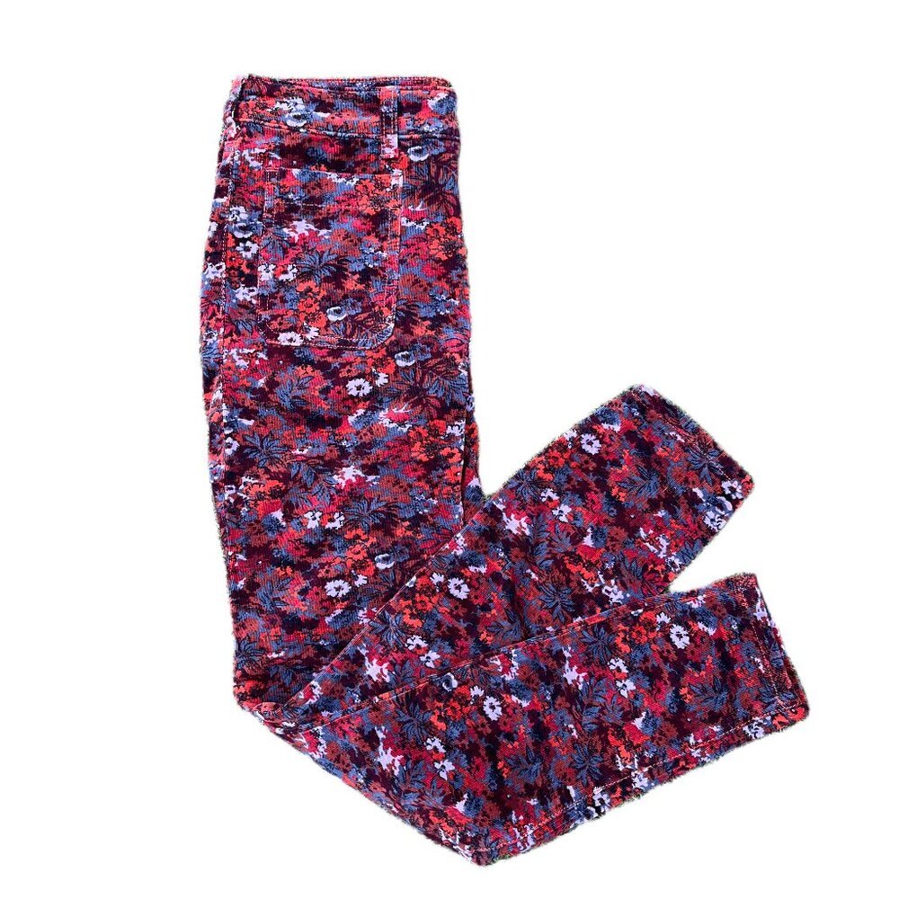 By Anthropology Pilcro and Letterpress Corduroy High Rise Skinny Floral Pants - Picture 2 of 7